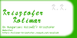 krisztofer kolimar business card